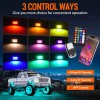 MICTUNING 8Pcs RGB LED Rock Lights Car Underglow Underbody Neon