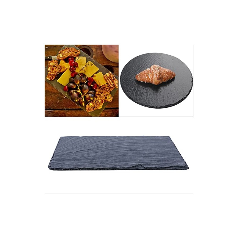 ACKEIVTO Large Slate Cheese Board 12" x 16" Cheese Platter