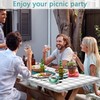 Bcsewcg Buffalo Plaid Fitted Picnic Table Cover with Bench Covers,