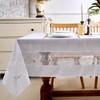 youngseahome Polyester Fabric Tablecloth with Exquisite Embroidery Sheer Border-Waterproof/Wrinkle Resistant-for