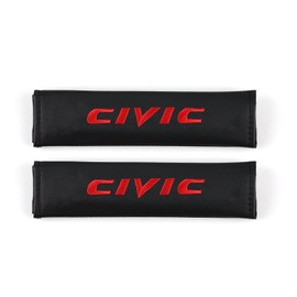 2pcs Car PU Carbon Fibre Seat Belt Belt Pads Compatible with Civic 7th 8th 9th 10th 11th CRV Hrv Pilot Touring LX LX-P EX EX-L EX-T DX-VP GX Type-R Si SE Car SUV Truck Interior Accessories