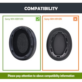 HTINDUSTRY Replacement Earpads Cushion Compatible with Sony WH-XB910N XB910N Headphones Premium Ear Pads with Softer Protein Leather/Memory Foam