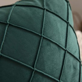 MIULEE Christmas Velvet Throw Pillow Covers Decorative Square Soft Solid Pillowcases Plaid 20 X 20 Inch Army Green Couch Pillows Set of 2 Cushion Covers with Invisible Zipper for Sofa Living Room