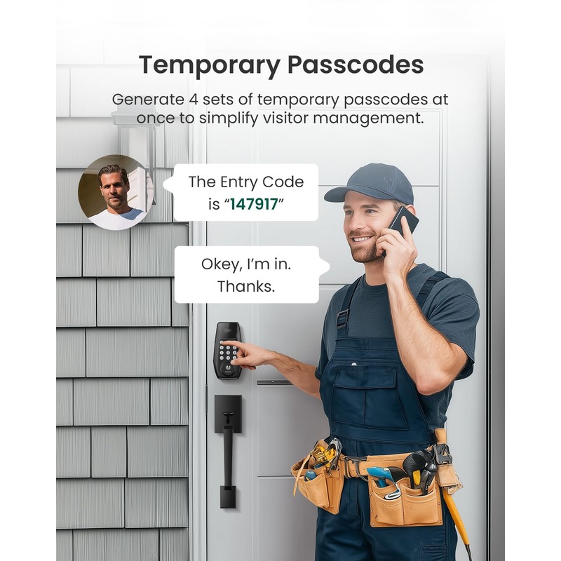 DESLOC C100 Keyless Entry Door Lock with Handle Set, Smart