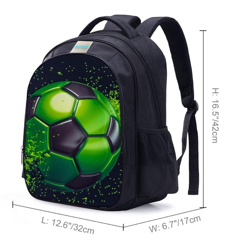 MATMO Soccer Backpack for Boys, Soccer Print Backpack Cool Football
