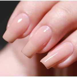 FZANEST Jelly Brown Nude Gel Polish, Sheer Milky Jelly Gel Nail Polish All Seasons Color Soak Off LED UV Varnish Nail Art Manicure #301,0.5 Fl Oz