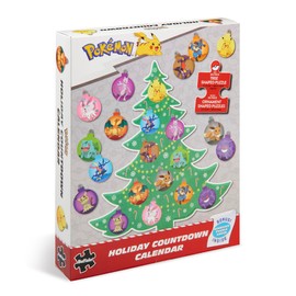 Buffalo Games - Pokémon - 12 Days of Christmas Advent Calendar Puzzles – Eleven 100 Piece Mini Ornament Jigsaw Puzzles and One 300 Piece Christmas Tree Jigsaw Puzzle – 1,400 Total Pieces