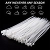 Pack of 500 Cable Ties, White, 200 mm, Adjustable Cable