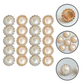 IWOWHERO 20pcs Loose Pearls Decoration Pearl Rhinestone Accessories for Jewelry Making and Diy Hairpin Charms