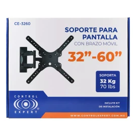 Control Expert Soporte De Tv Pantalla 32 A 60 Pulgadas Brazo Movible 32kg Color Negro