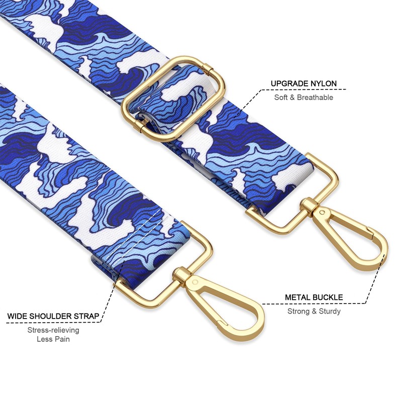 Gukeniu Wide Shoulder Strap Purse Strap Adjustable Replacement Crossbody Handbag