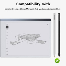 Puntas de repuesto de metal para 2 notables, puntas de bolígrafo duraderas y notables para marcador 1/2 Stylus Marker Pen Plus, titanio + cobre + puntas lásticas + clip 2+2+5 piezas