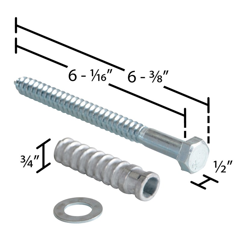 Vestil CS-33-KIT-3 Steel Q195 Concrete Car Stop Hardware Kit 3
