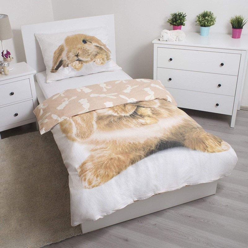 100% Cotton Rabbit Duvet Cover Brown