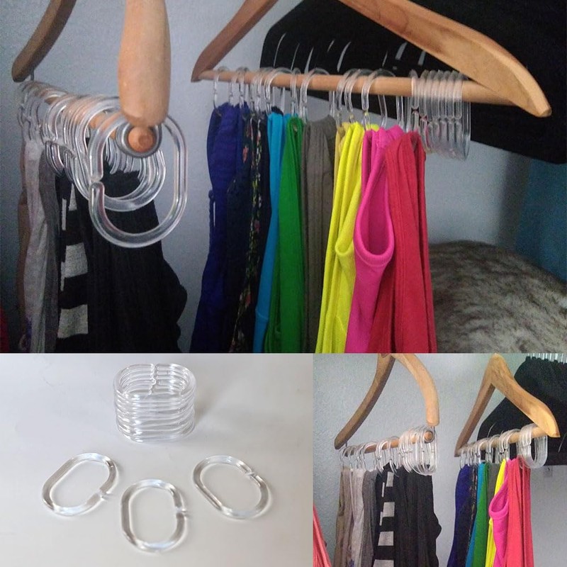 Plastic Shower Curtain Hooks C Shape Shower Curtain Rings for