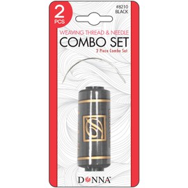 DONNA Weaving Thread & Needle Combo Set, Hair Weaving Thread Hair Extension Kit, Weaving Thread for Making Wig Sewing Hair, 1PC BLACK COLOR