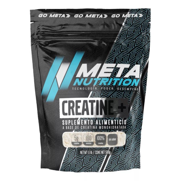 Creatina Monohidratada 500 G Meta Nutrition 100 porciones En Polvo