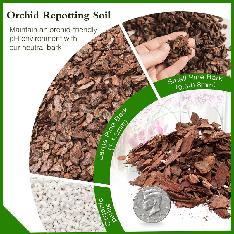 Orchid Bark Potting Mix,Premium Orchid Potting Mixture of Pine Bark