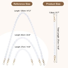 PATIKIL Acrylic Purse Strap, 15 Inch Acrylic Chain Purse Strap Replacement Luxury Handbag Chain Handle Straps for Handbags Shoulder Bag Crossbody, Transparent