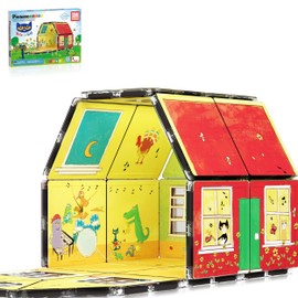 PicassoTiles Pete The Cat 80pc Magnetic Board Game Puzzle Playset Reusable Mix & Match Cartoon Toy with Storytelling, STEM Learning Activity Book and Storage Educational Kids Toys for Ages 3+ PTC02