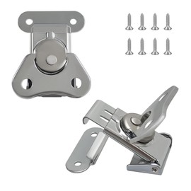 DEEKOUDT 2 Pcs 304 Stainless Steel Small Butterfly Twist Lock With Retainer for Wooden Cases, Swivel Latches Toggle Buckle Latch for Luggage, Instruments, Equipment Cases, Silver