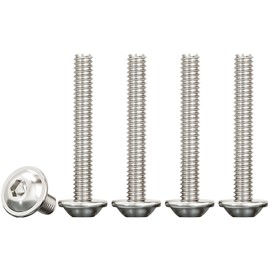 Drenky 50 Pcs M4 Bolts 304 Stainless Steel Pan Head Screws M4 X 35mm Fully Thread Machine Screws with Flat Head, Rustproof, Rounded Head Screws with Flange And Hexagon