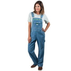 Liberty Womens Washed Denim Bib Overalls, Light Stone Washed, Small