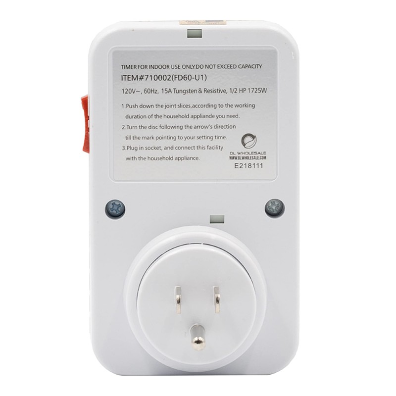 Grow1 Single Outlet Mechanical Timer 24 Hour Hydroponics Grow Light