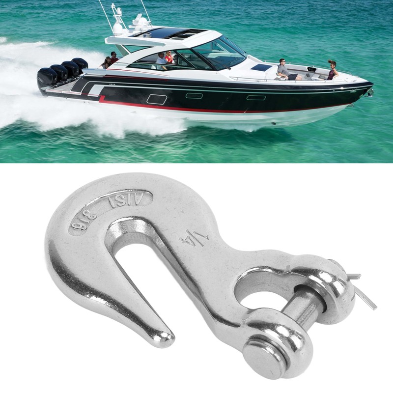 Marine Boat Slip Lifting Hook 1/4in 1000lbs Load Bearing Capacity