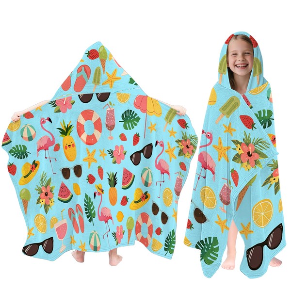 Fiwbnasz Hooded Beach Towel for Kids, Hooded Towels for Toddlers