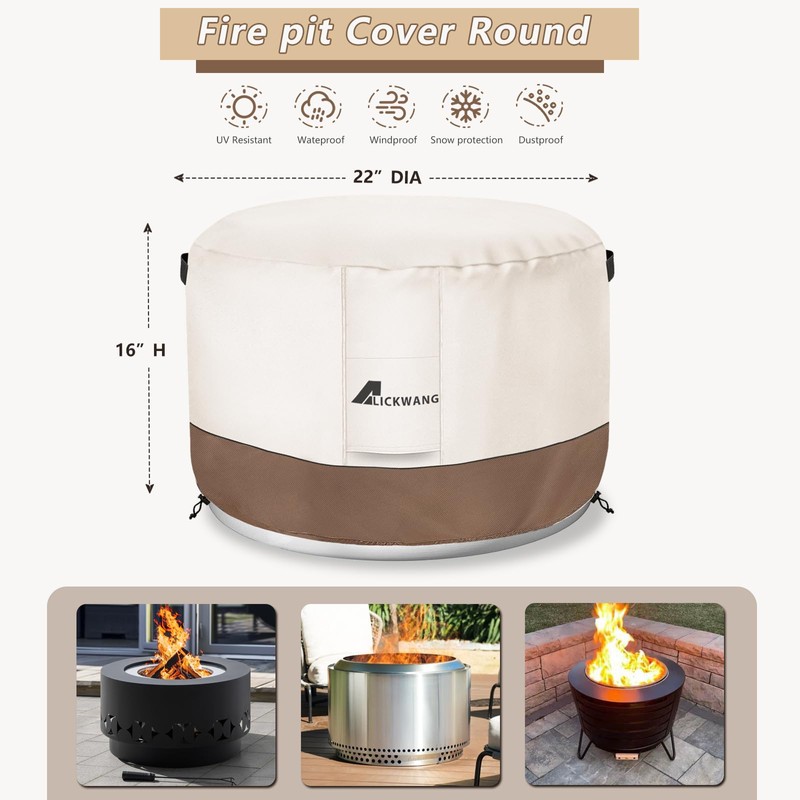 Fire Pit Cover for Solo Stove Bonfire,600D Tear-Resistant Heavy Duty
