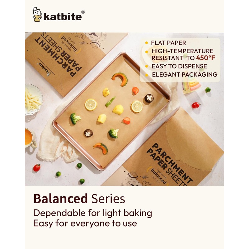 Katbite 220 Pcs Parchment Paper Sheets, 12x16 Inches Unbleached Baking