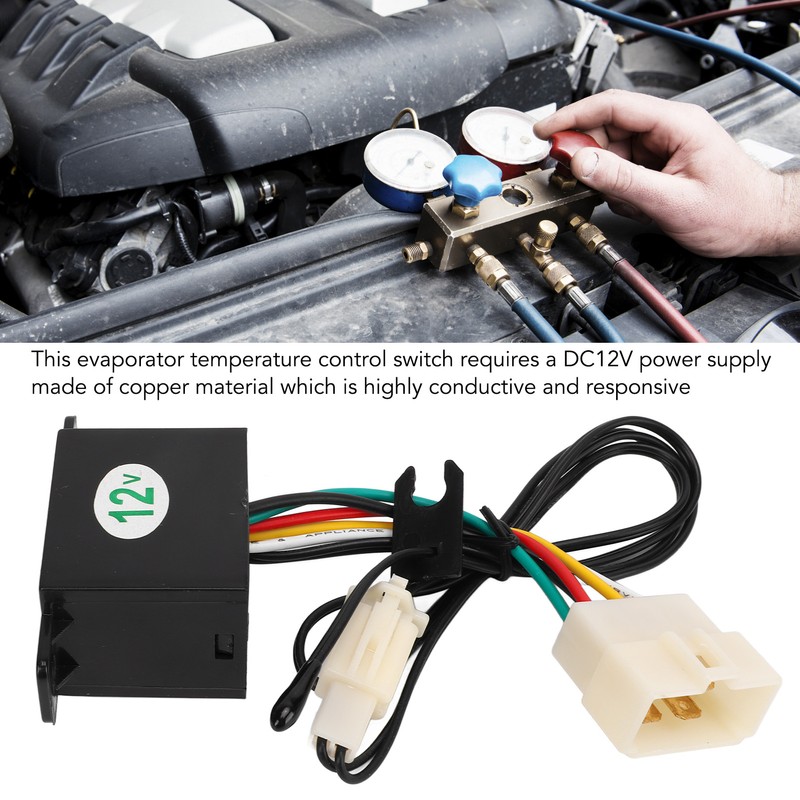 AC Temperature Control Switch DC12V Universal Fit Air Conditioner Evaporator