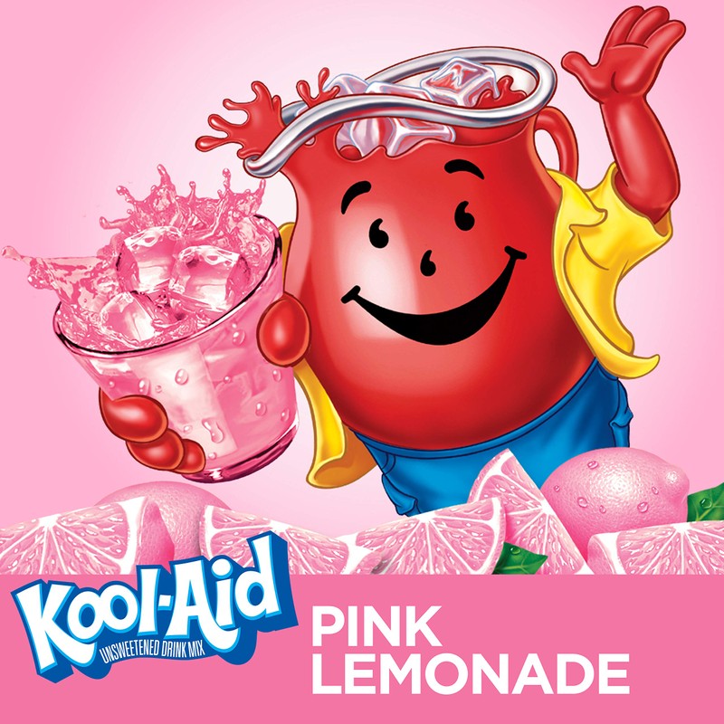Kool-Aid Unsweetened Caffiene Free Pink Lemonade Zero Calories Powdered Drink