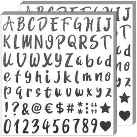 Tsmollyu 1600 Pieces 20 Sheets Letters Stickers Self Adhesive Glitter Letter Alphabet Number Stickers for Home, Office, Business, Art Decor(Black,1 Inch)
