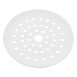 YARDWE Ceramic Steamer Plate Vegetable Steamer Dish Dumpling Plates Tray with Hole for Cooking Food White 20cm