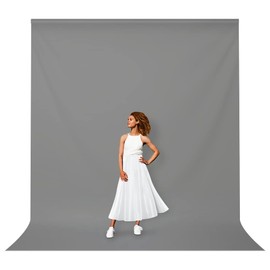 LimoStudio 9 x 15 ft. (W x H) Gray Backdrop Background Screen, Photo Background for Photoshoot Video Filmming, Premium High Density > 200GSM A+ Grade Synthetic Material, Pure Grey Color, AGG3058