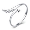 WUSUANED Open Adjustable Guardian Angel Wing Heart Finger Ring Fashion