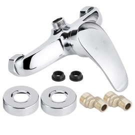 2 Thread Shower Valve, Wall Mounted Concealed Shower Mixer Valve, Hot Cold Water Mixing Valve for Bathroom, Upward Water Outlet Shower Accessory