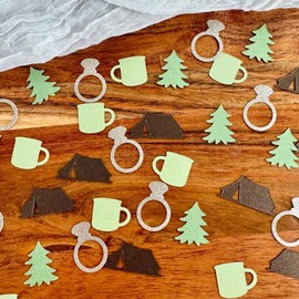 100PCS Camp Bachelorette Table Confetti,Camping Table Confetti Decorations,Glamping Weekend Table Scatter for Hiking Engagement Party Supplies