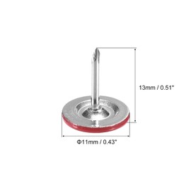 uxcell 100Pcs Upholstery Tacks, 11mmx13mm Flat Head Decorative Furniture Nails Thumb Tack for Furniture Sofa Headboards, Red