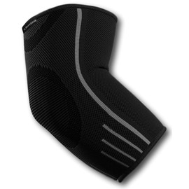 RiptGear Elbow Compression Sleeve - Elbow Brace for Men and Women - Sleeve for Tendonitis, Tennis Elbow, Golfers Elbow, Bursitis, Support Treatment for Joint Pain (Medium, Black (1 Pack))
