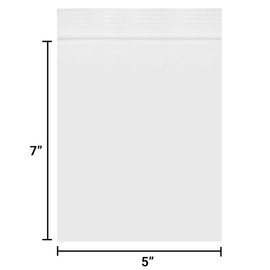 Roll Maven 500 Count 5" x 7" 2 Mil Clear Plastic Resealable Zip Bags, Strong & Durable Poly Baggies with Resealable Zip Top Lock for Travel, Storage, Packaging & Shipping