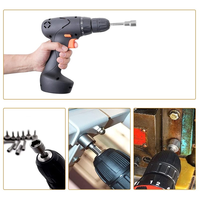 10 Pcs Magnetic Hexagon Socket CTDMJ 6-19mm Hex Shank Magnetic