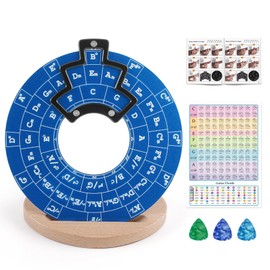 Circle of Fifths Wheel Guitar Accessories with Melody Chord Chart Music Theory Book, Progression Wheel for Musical Learning (Dark blue)