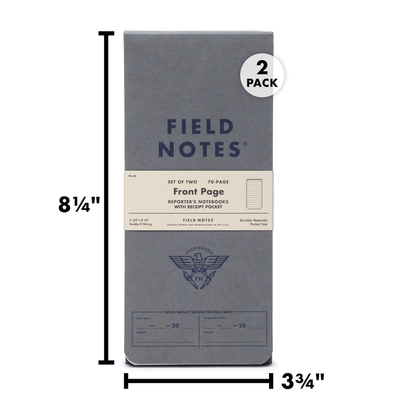 Field Notes - Front Page 2-Pack of Reporter's Notebooks -