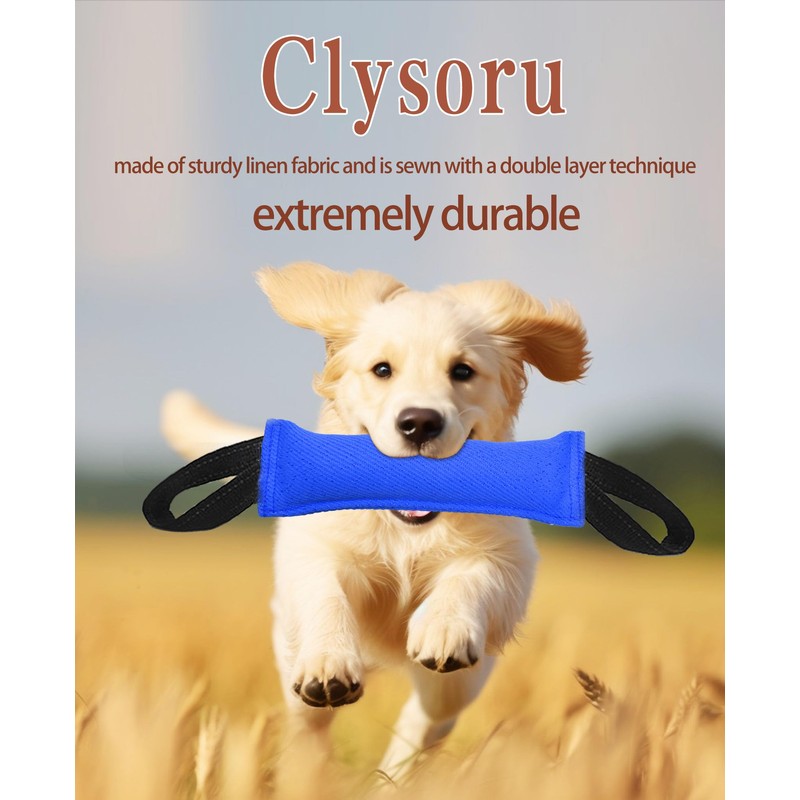 Clysoru Dog Tug Toy Double Pack Tough Jute Bite Pillow