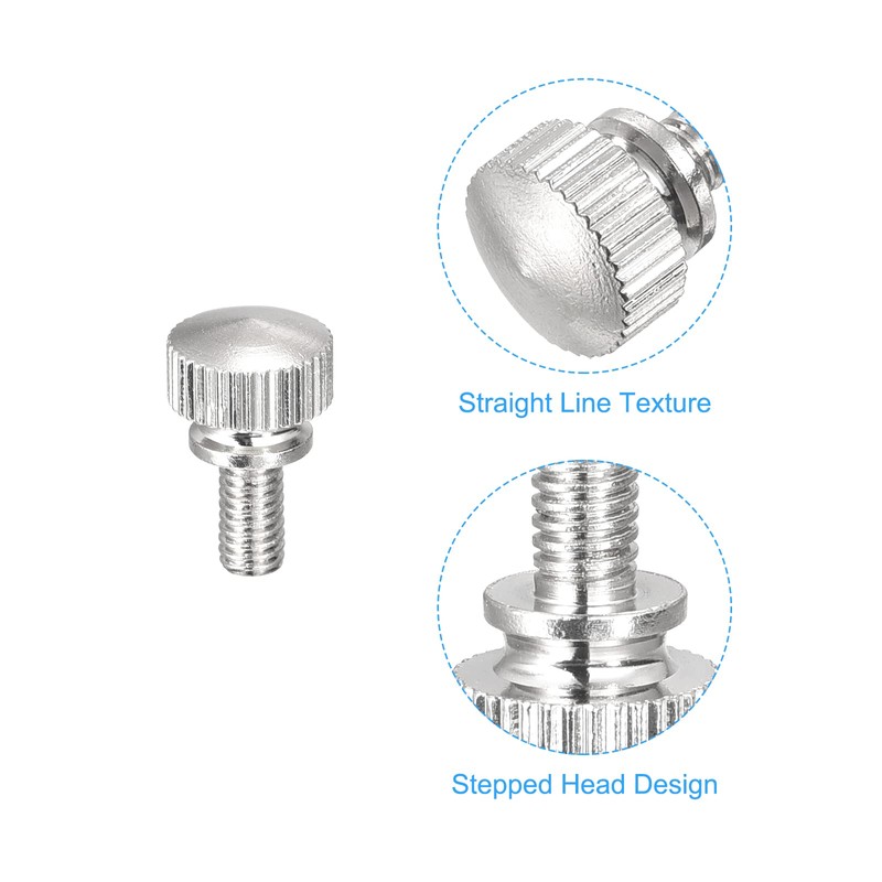 sourcing map Knurled Screws M4 x 8 mm Brass Shoulder