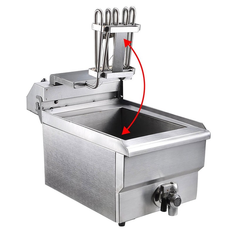 WeChef Commercial Deep Fryer 11.7L Stainless Steel Basket Single Tank