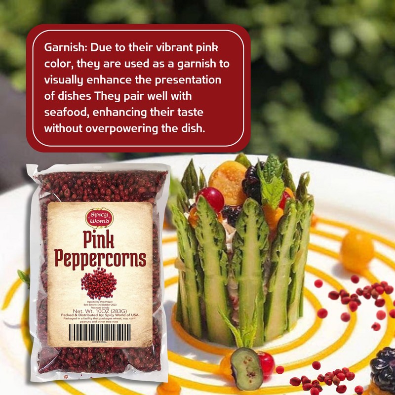 Spicy World Pink Peppercorns 10 oz - Exquisite Flavor, Premium